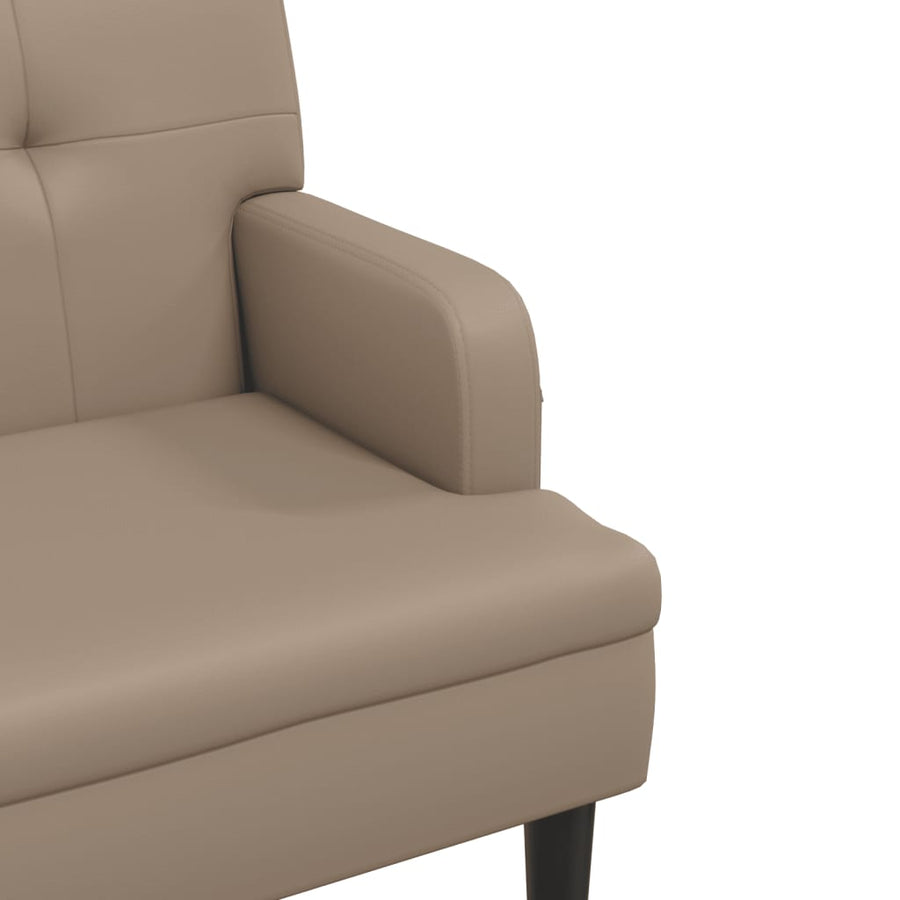 Bankje Met Rugleuning 112X65,5X75 Cm Kunstleer Kleur Cappuccino