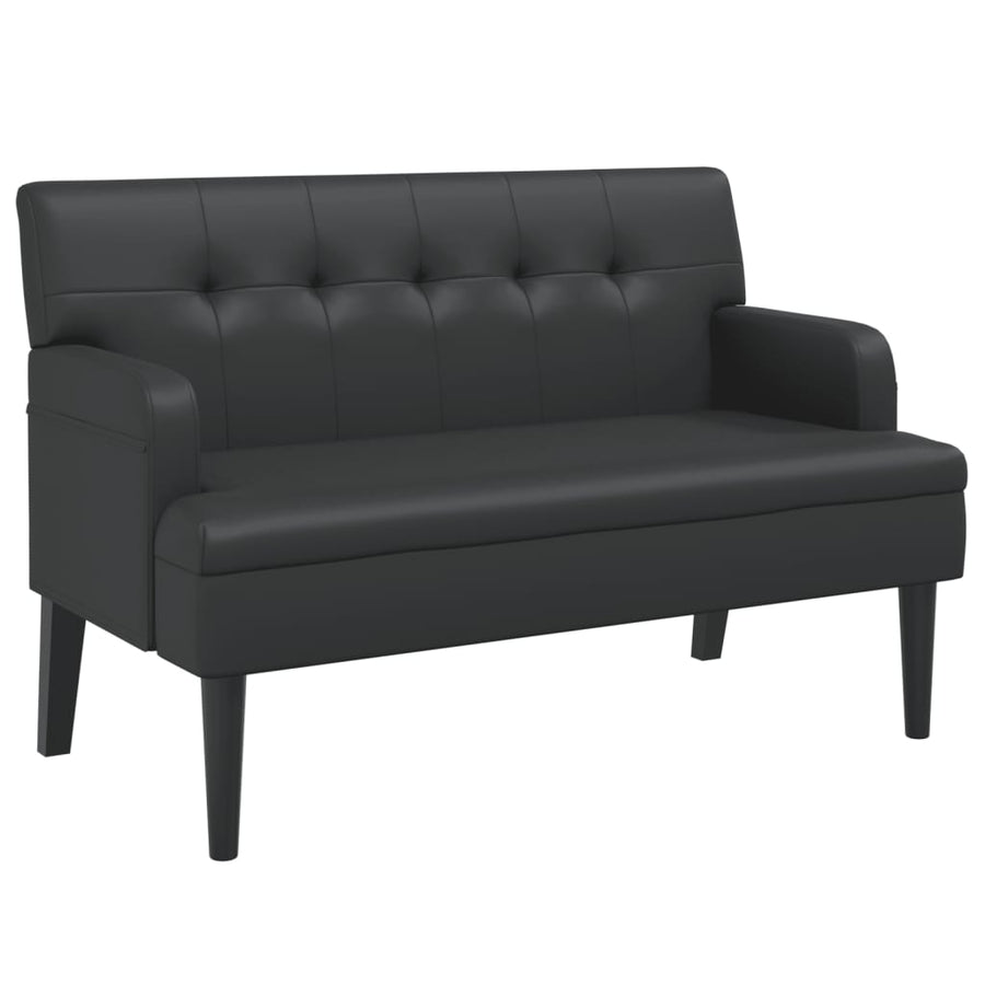 Bankje Met Rugleuning 112X65,5X75 Cm Kunstleer Zwart