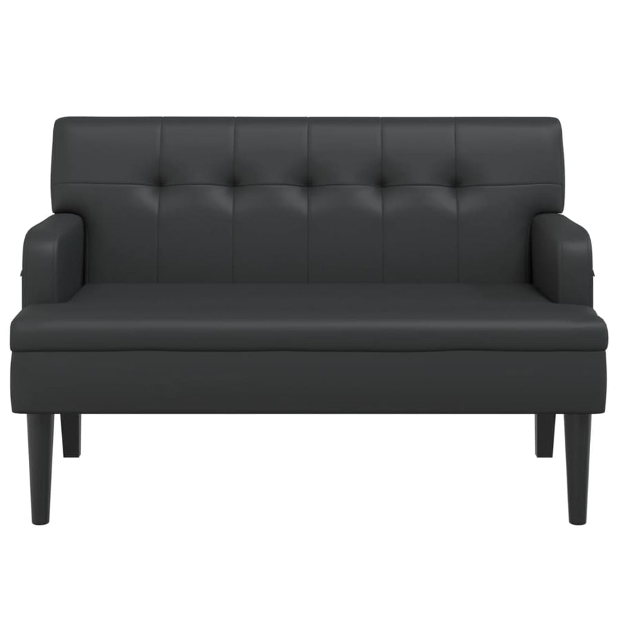 Bankje Met Rugleuning 112X65,5X75 Cm Kunstleer Zwart