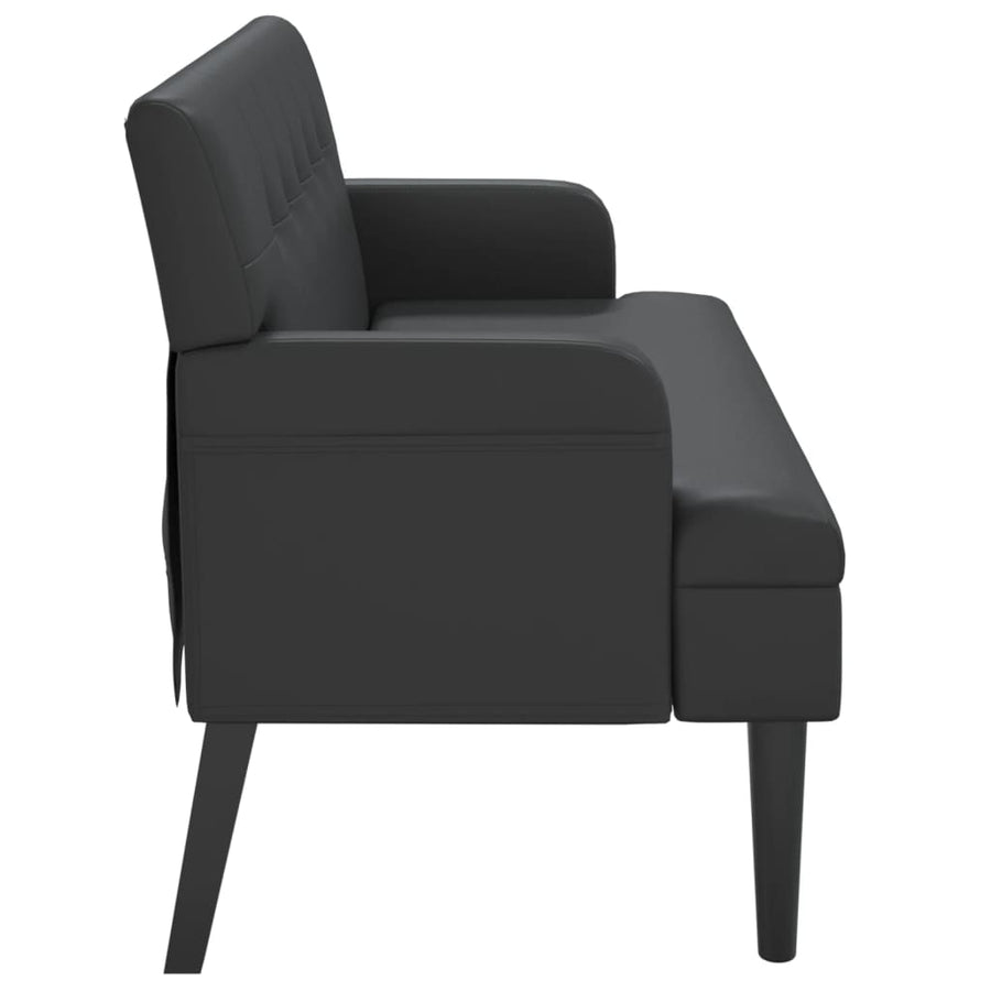 Bankje Met Rugleuning 112X65,5X75 Cm Kunstleer Zwart