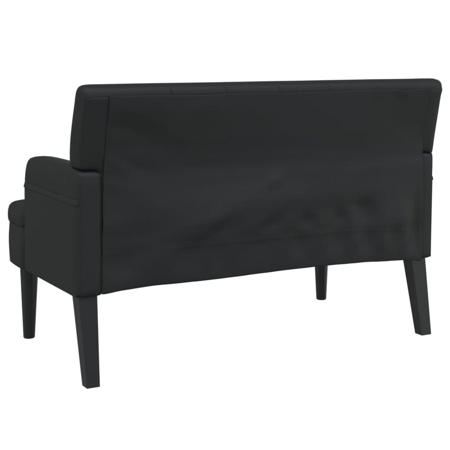 Bankje Met Rugleuning 112X65,5X75 Cm Kunstleer Zwart
