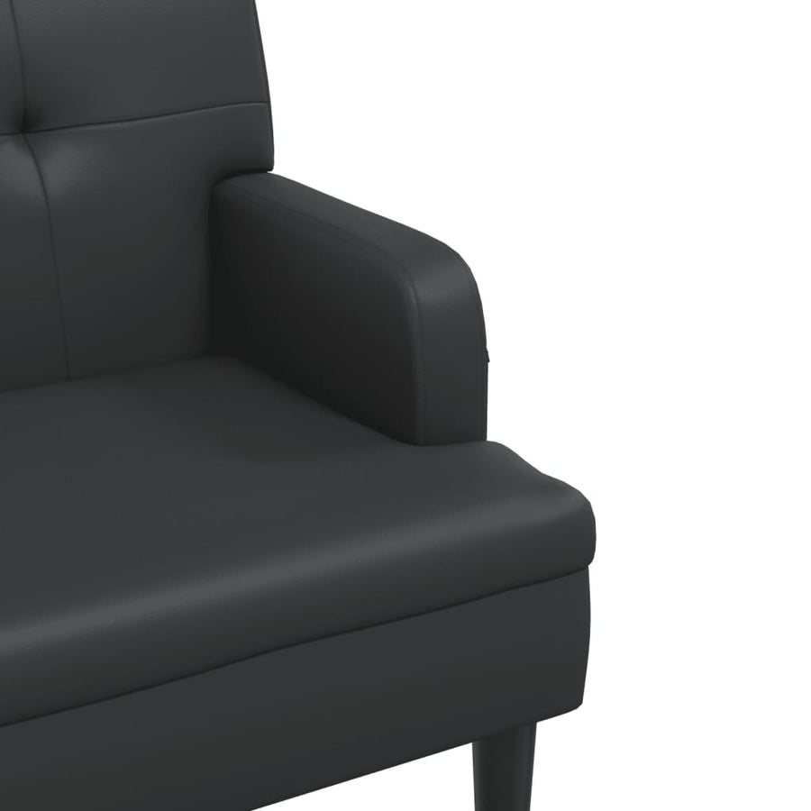 Bankje Met Rugleuning 112X65,5X75 Cm Kunstleer Zwart