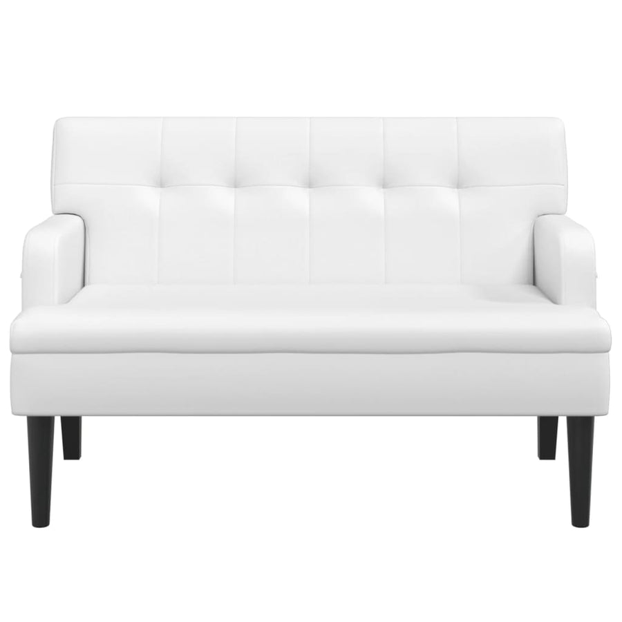 Bankje Met Rugleuning 112X65,5X75 Cm Kunstleer Wit