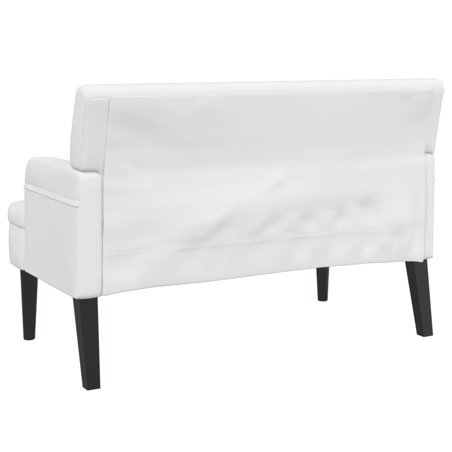 Bankje Met Rugleuning 112X65,5X75 Cm Kunstleer Wit