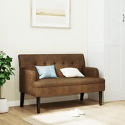 Bankje 112x65,5x75 cm kunstsuèdeleer bruin