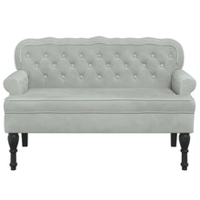 Bankje Met Rugleuning 119,5X64,5X75 Cm Fluweel Lichtgrijs