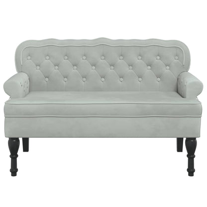 Bankje Met Rugleuning 119,5X64,5X75 Cm Fluweel Lichtgrijs
