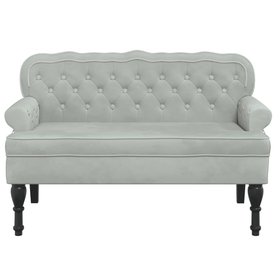 Bankje Met Rugleuning 119,5X64,5X75 Cm Fluweel Lichtgrijs