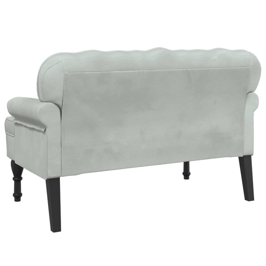 Bankje Met Rugleuning 119,5X64,5X75 Cm Fluweel Lichtgrijs