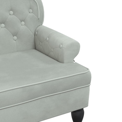 Bankje Met Rugleuning 119,5X64,5X75 Cm Fluweel Lichtgrijs