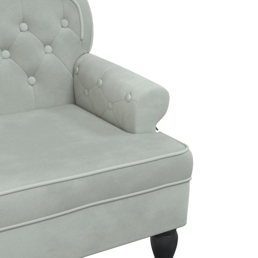 Bankje Met Rugleuning 119,5X64,5X75 Cm Fluweel Lichtgrijs