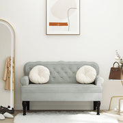 Bankje 119,5x64,5x75 cm lichtgrijs fluweel