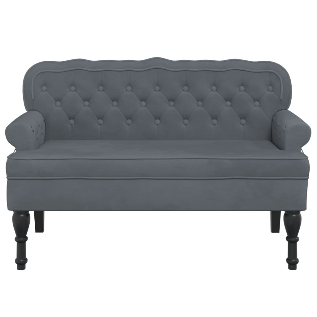Bankje Met Rugleuning 119,5X64,5X75 Cm Fluweel Donkergrijs