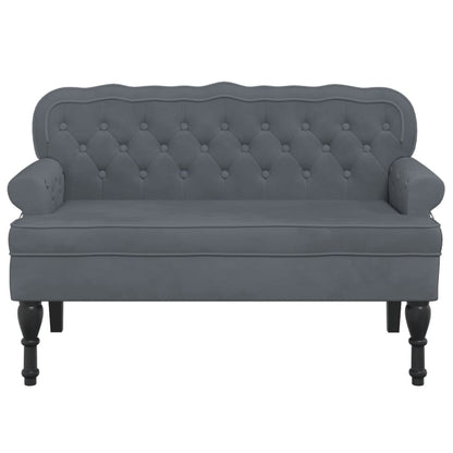 Bankje Met Rugleuning 119,5X64,5X75 Cm Fluweel Donkergrijs