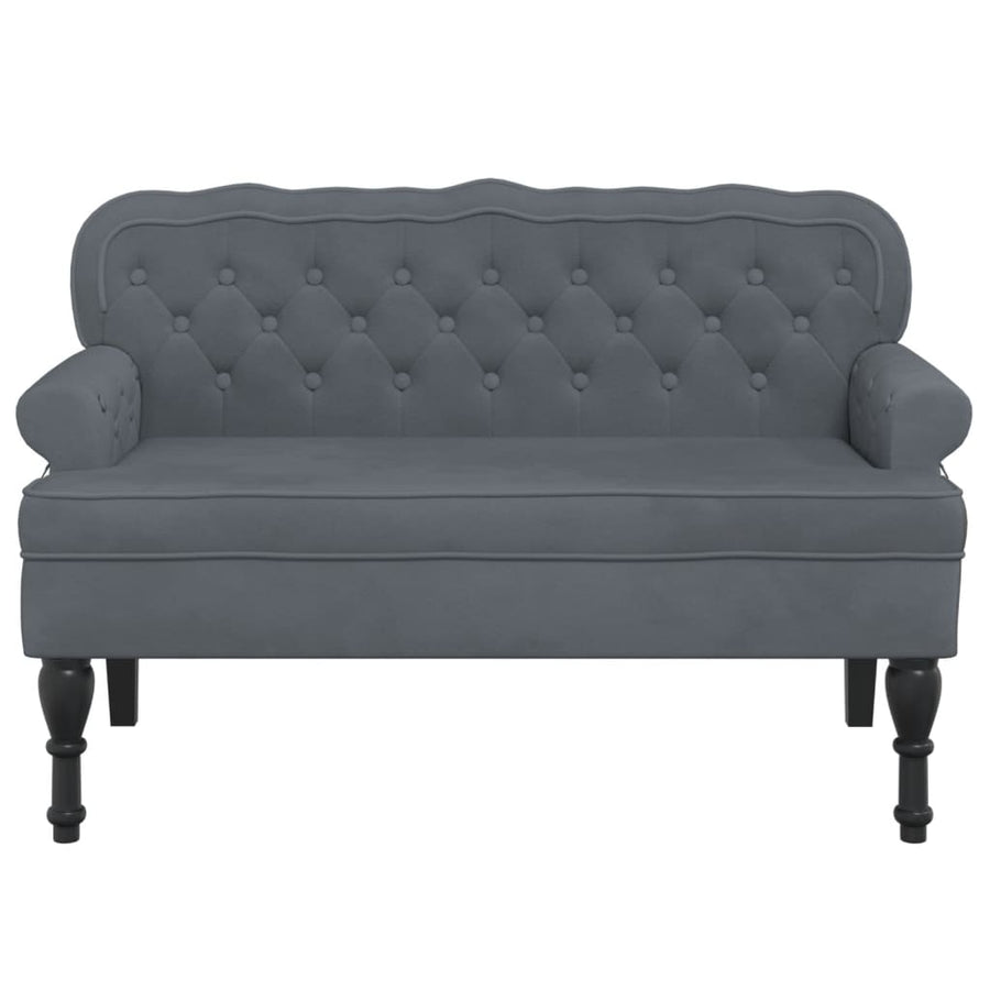 Bankje Met Rugleuning 119,5X64,5X75 Cm Fluweel Donkergrijs