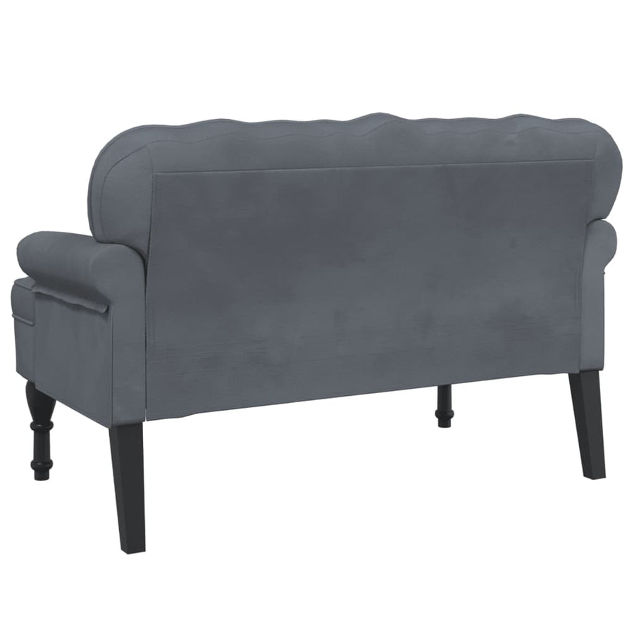 Bankje Met Rugleuning 119,5X64,5X75 Cm Fluweel Donkergrijs