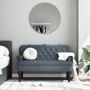 Bankje 119,5x64,5x75 cm fluweel donkergrijs
