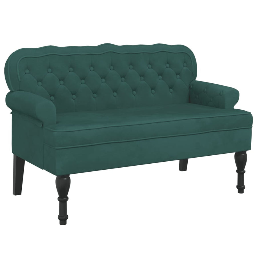 Bankje Met Rugleuning 119,5X64,5X75 Cm Fluweel Donkergroen