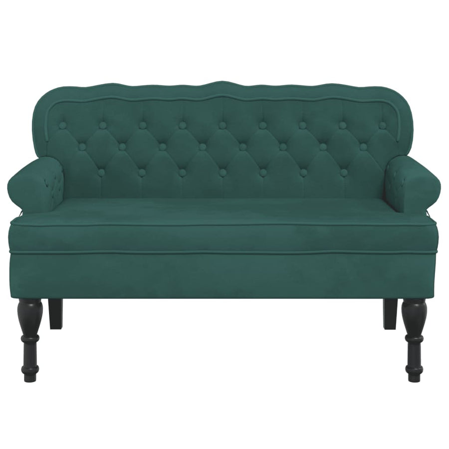 Bankje Met Rugleuning 119,5X64,5X75 Cm Fluweel Donkergroen