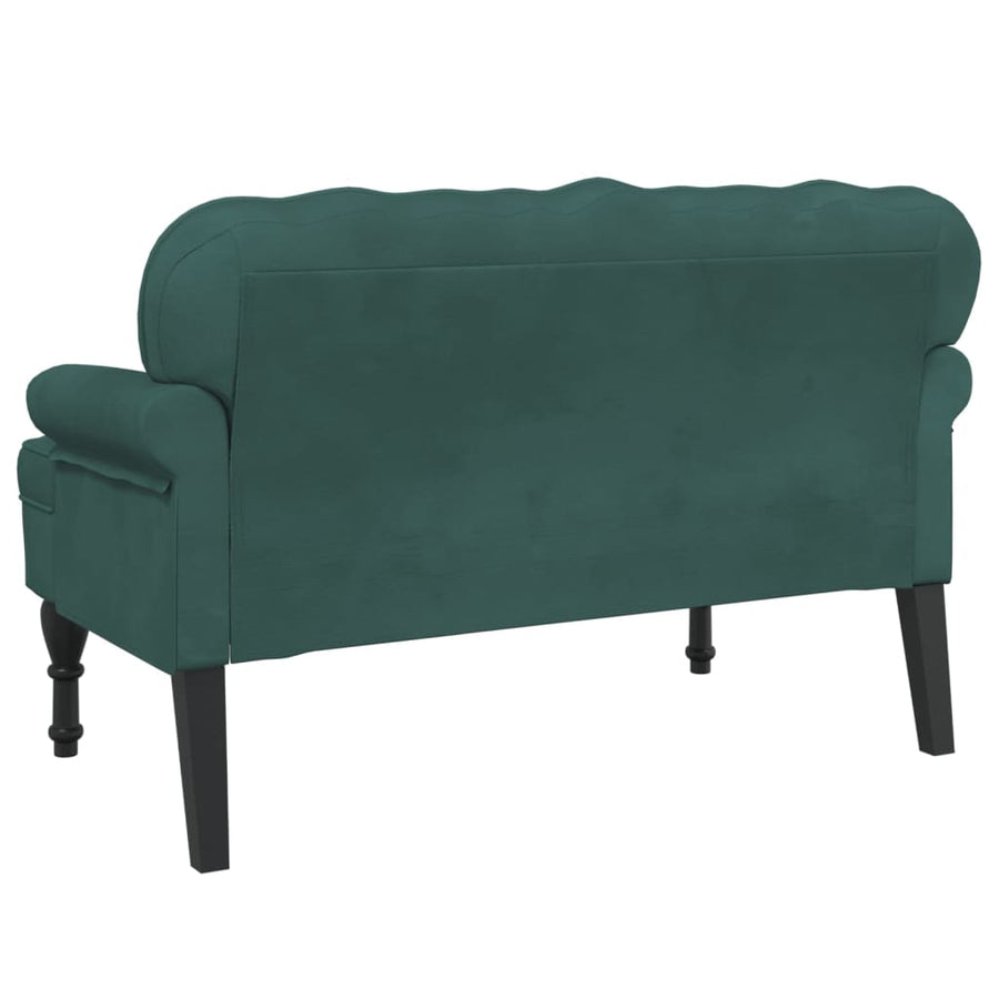 Bankje Met Rugleuning 119,5X64,5X75 Cm Fluweel Donkergroen