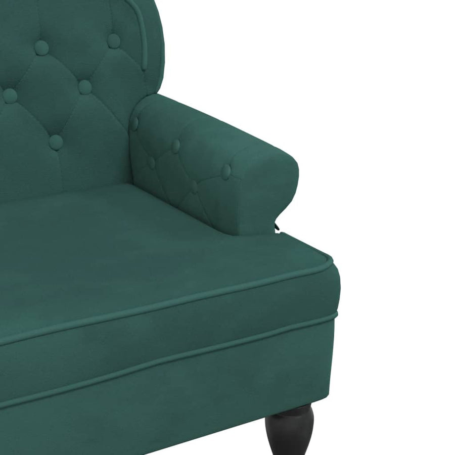 Bankje Met Rugleuning 119,5X64,5X75 Cm Fluweel Donkergroen