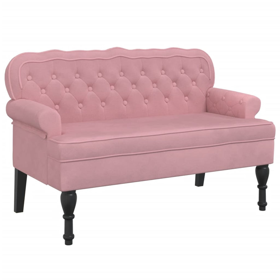 Bankje Met Rugleuning 119,5X64,5X75 Cm Fluweel Roze