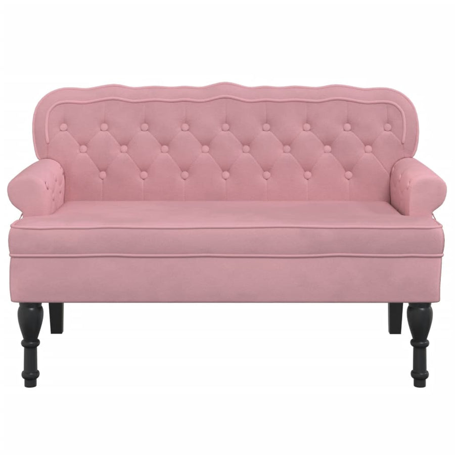 Bankje Met Rugleuning 119,5X64,5X75 Cm Fluweel Roze