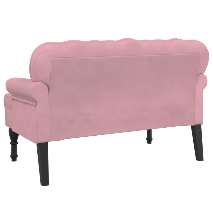 Bankje Met Rugleuning 119,5X64,5X75 Cm Fluweel Roze