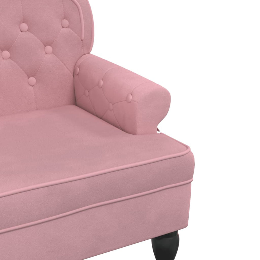 Bankje Met Rugleuning 119,5X64,5X75 Cm Fluweel Roze