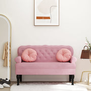 Bankje 119,5x64,5x75 cm fluweel roze
