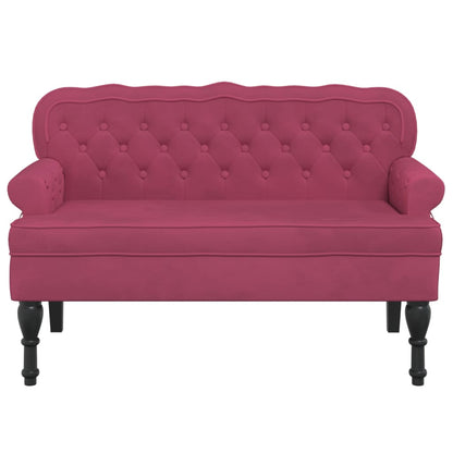 Bankje Met Rugleuning 119,5X64,5X75 Cm Fluweel Wijnrood