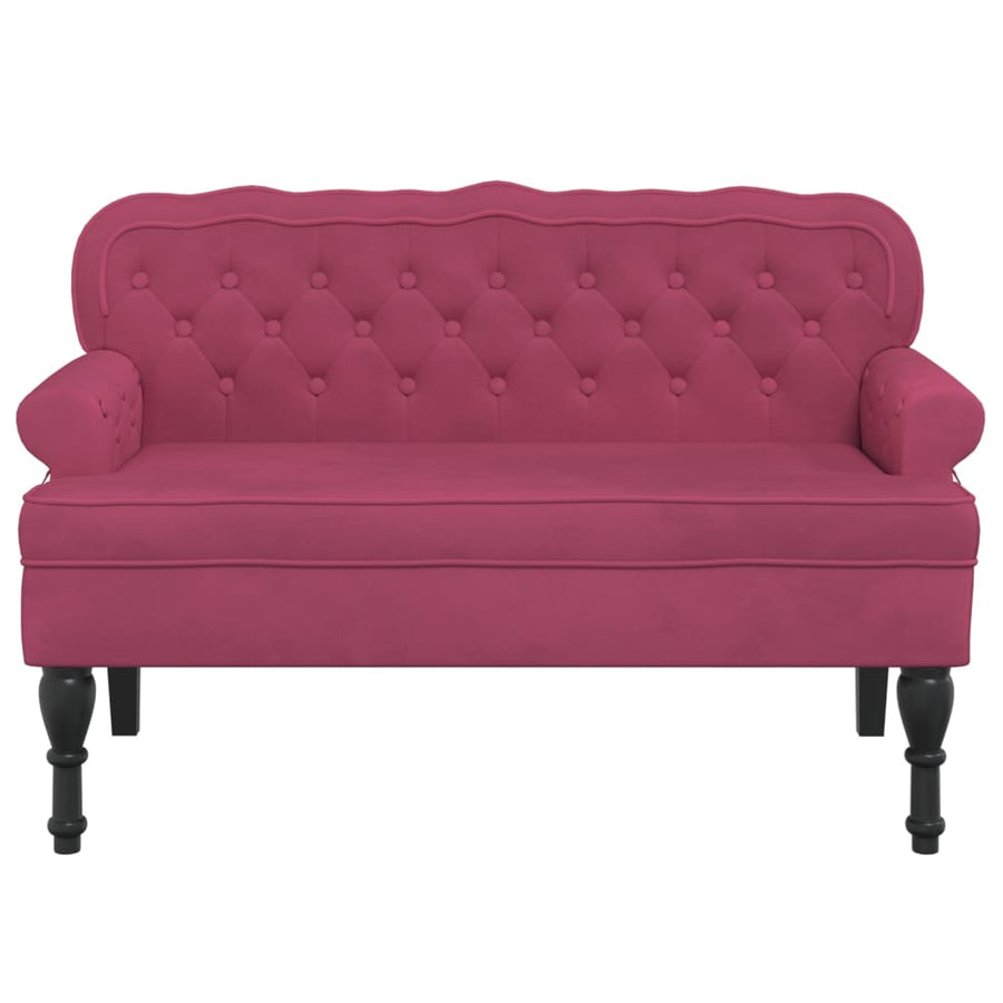 Bankje Met Rugleuning 119,5X64,5X75 Cm Fluweel Wijnrood