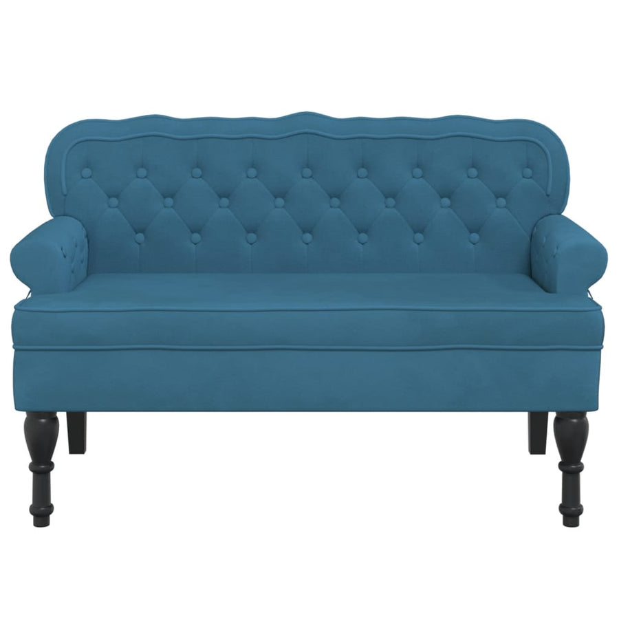 Bankje Met Rugleuning 119,5X64,5X75 Cm Fluweel Blauw