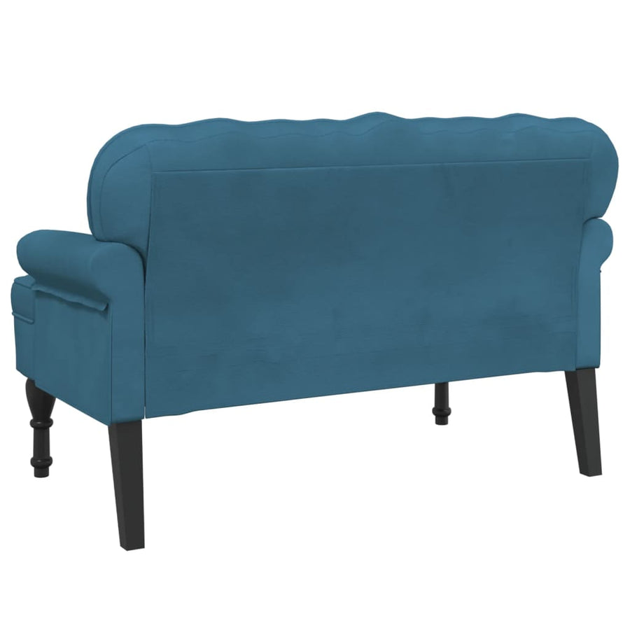 Bankje Met Rugleuning 119,5X64,5X75 Cm Fluweel Blauw