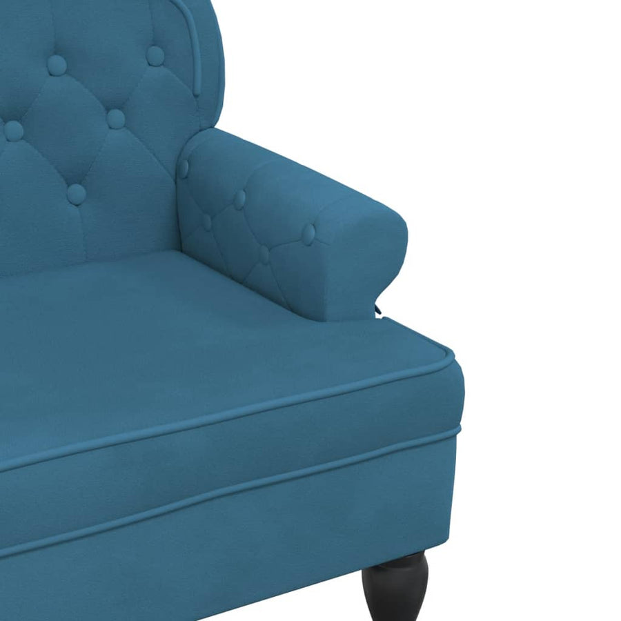 Bankje Met Rugleuning 119,5X64,5X75 Cm Fluweel Blauw