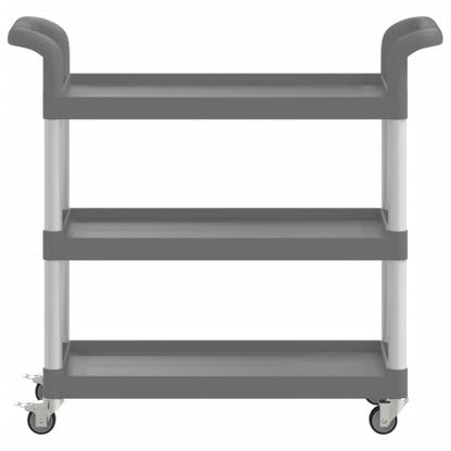 Trolley 3-Laags 77X34X72 Cm Aluminium Grijs