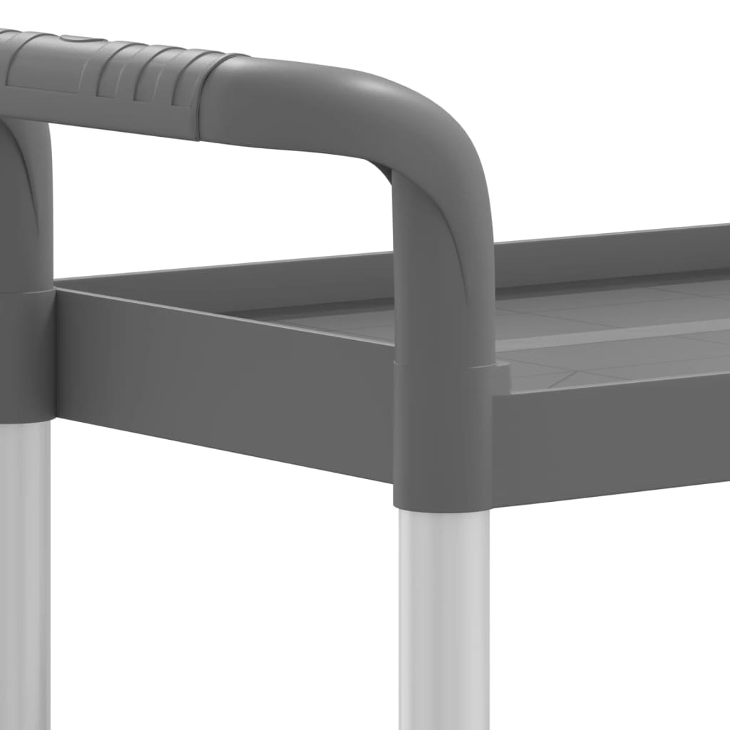 Trolley 3-Laags 77X34X72 Cm Aluminium Grijs