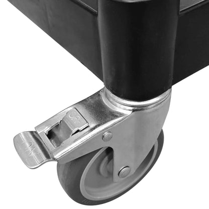 Trolley 2-Laags 99X50X97 Cm Aluminium Zwart