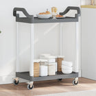 Trolley 2-Laags 81X41X92 Cm Aluminium Grijs