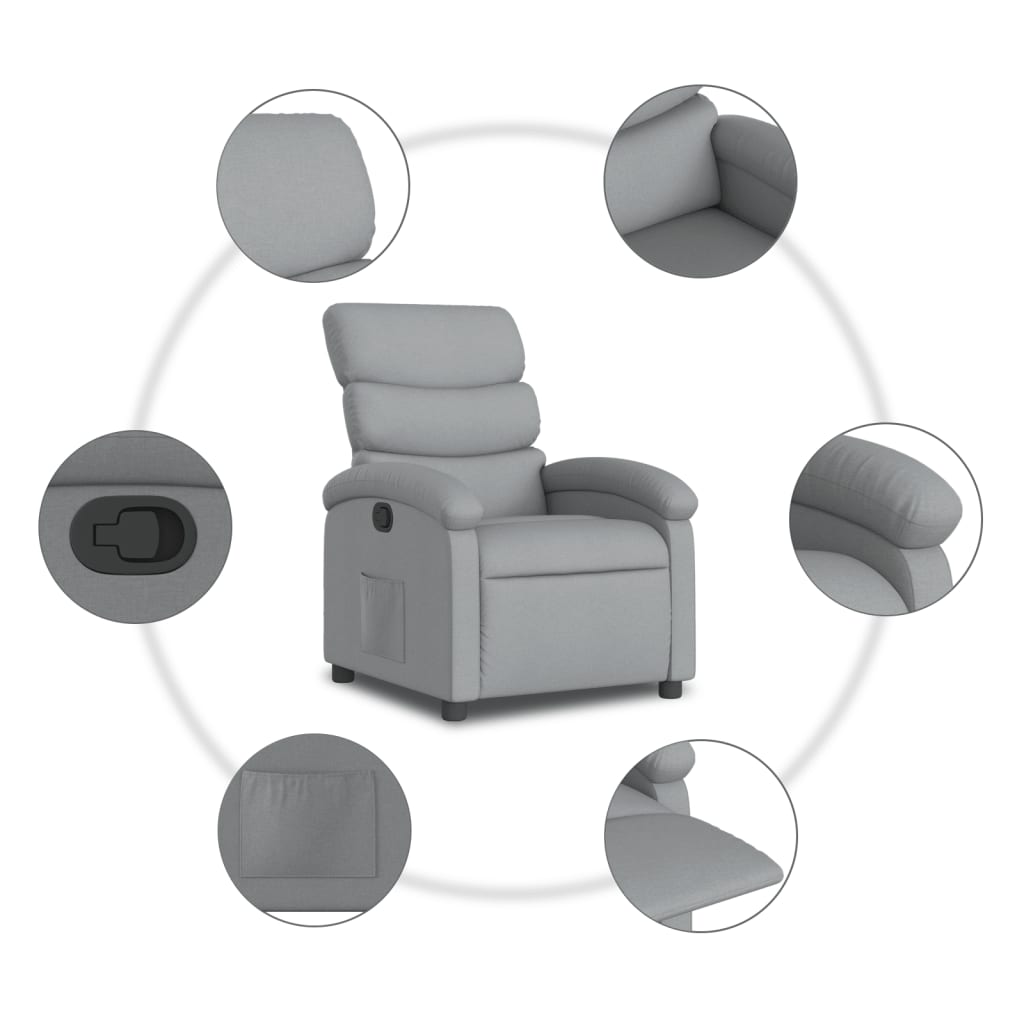 Fauteuil Verstelbaar Stof Lichtgrijs Nee Handmatig verstelbaar