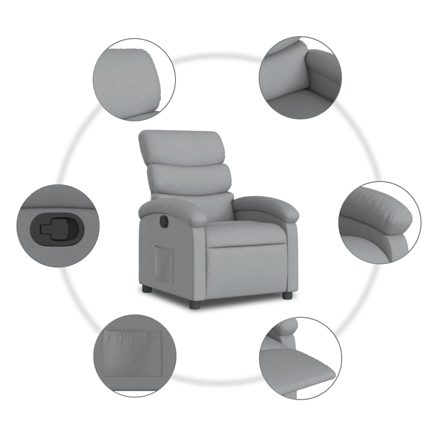 Fauteuil Verstelbaar Stof Lichtgrijs Nee Handmatig verstelbaar