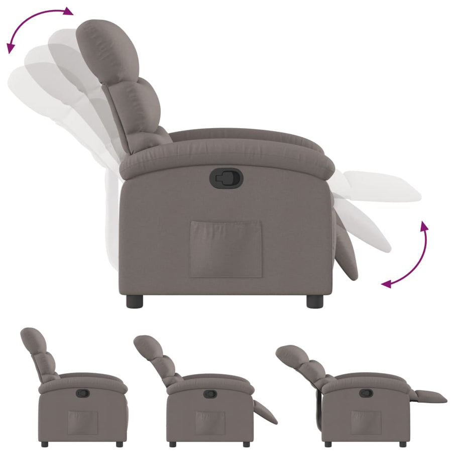 Fauteuil Verstelbaar Stof Taupe Nee Handmatig verstelbaar