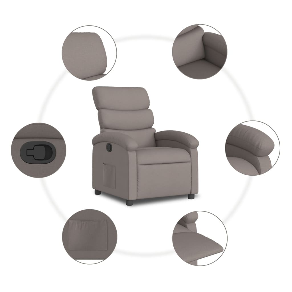 Fauteuil Verstelbaar Stof Taupe Nee Handmatig verstelbaar