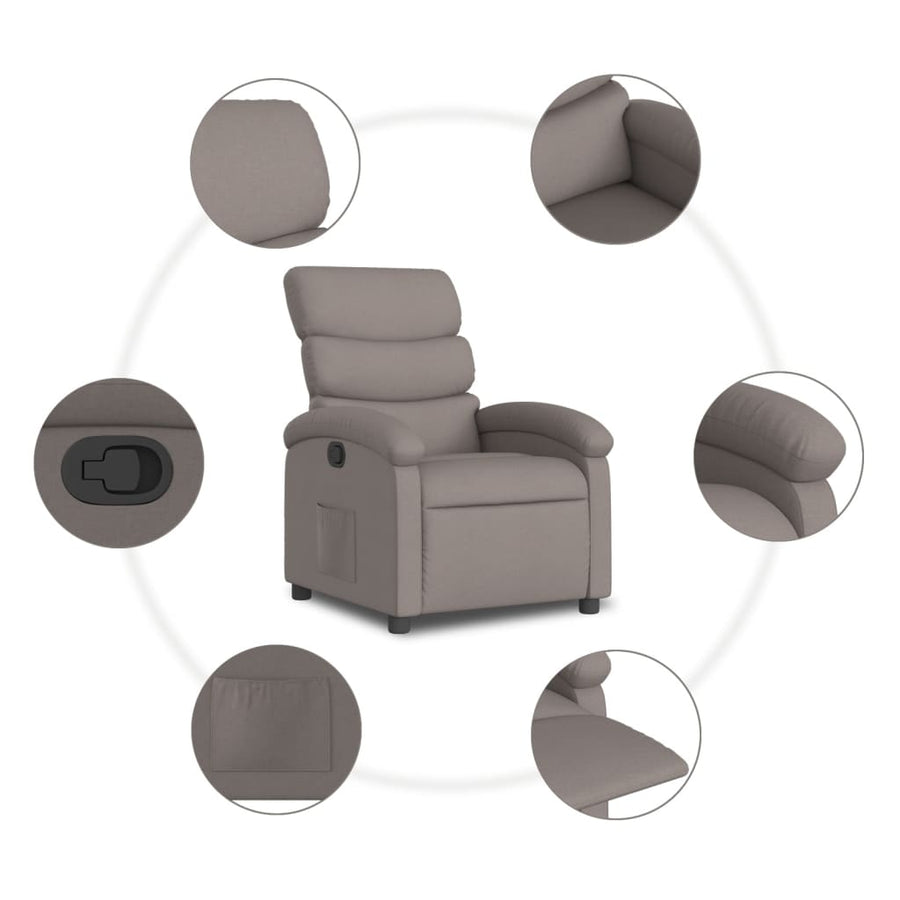 Fauteuil Verstelbaar Stof Taupe Nee Handmatig verstelbaar