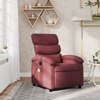 Adjustable fabric massage chair wine red