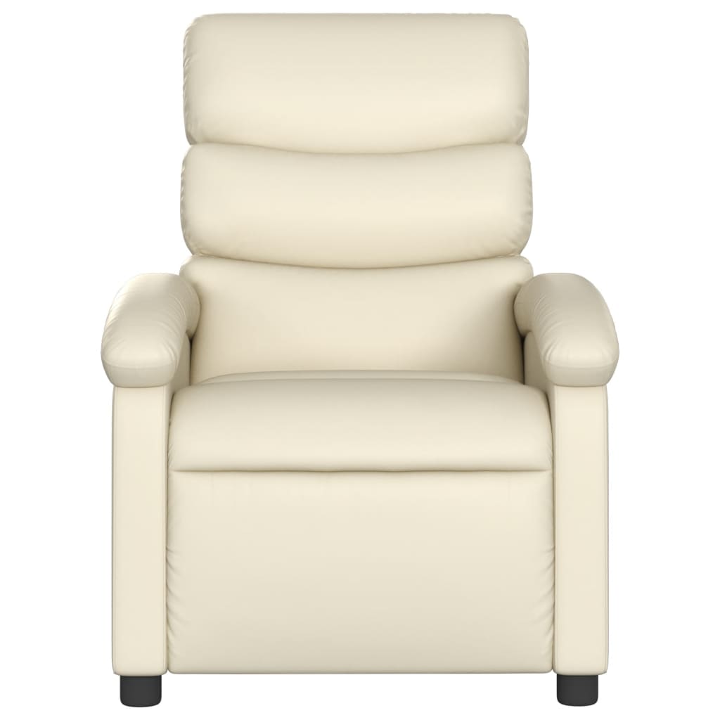 Fauteuil Verstelbaar Kunstleer Kleurig Crème Nee Handmatig verstelbaar