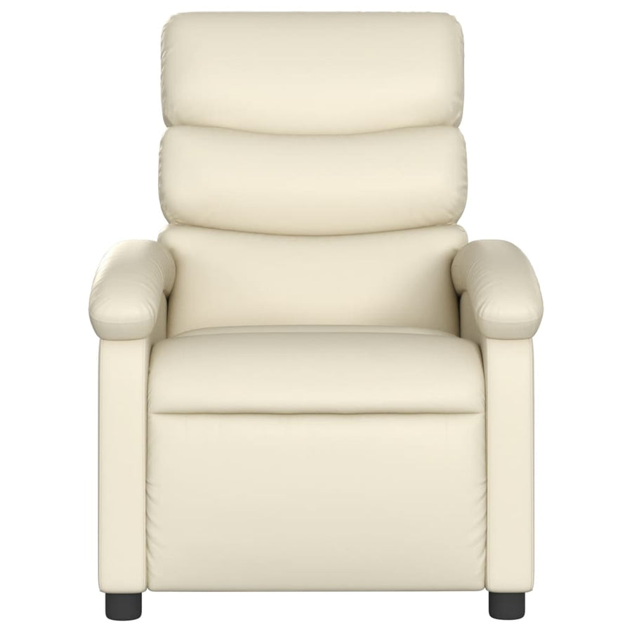 Fauteuil Verstelbaar Kunstleer Kleurig Crème Nee Handmatig verstelbaar
