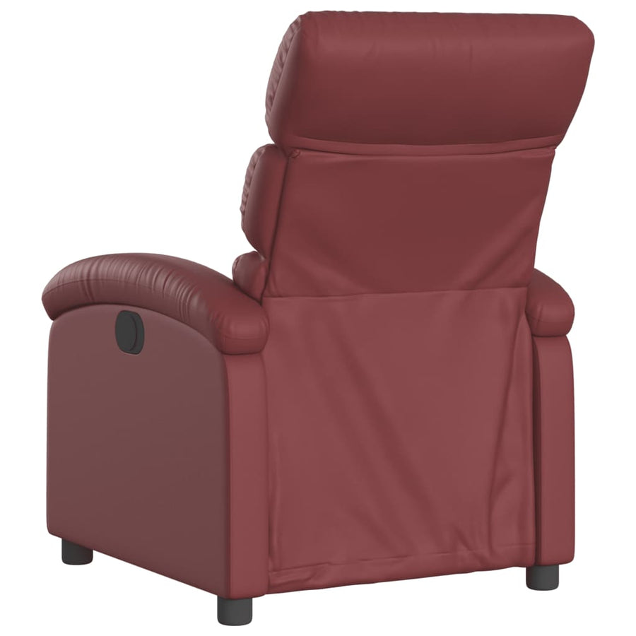 Fauteuil verstelbaar kunstleer wijnrood