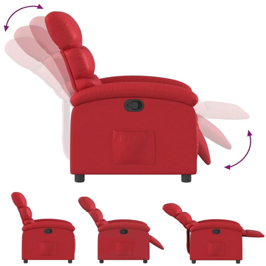 Fauteuil Verstelbaar Kunstleer Rood Nee Handmatig verstelbaar