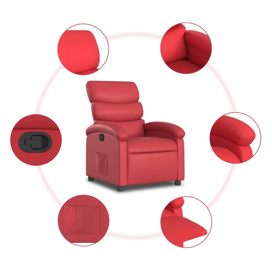Fauteuil Verstelbaar Kunstleer Rood Nee Handmatig verstelbaar